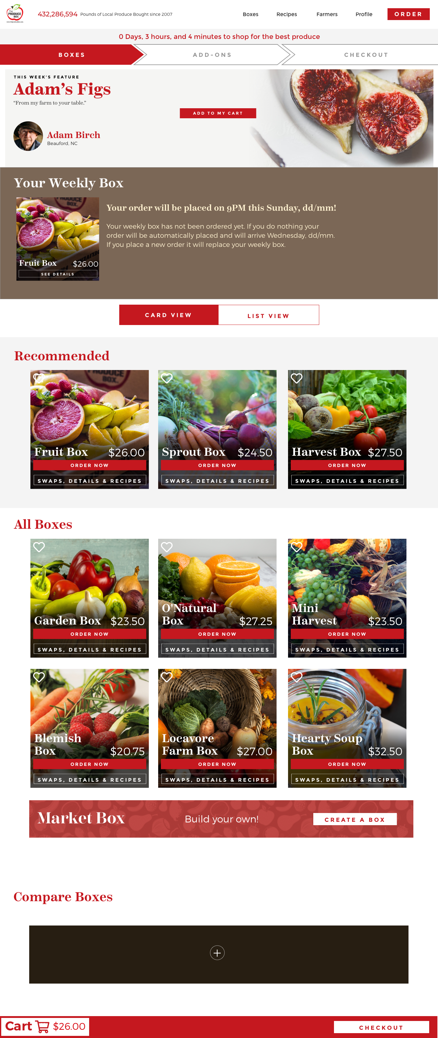 Tim Rosenberg UI Design the Produce Box